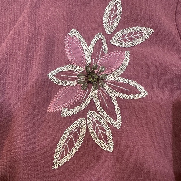 Alfred Dunner VTG 2PC Petite Pant Set Embroidered Floral Blouse & Pants Size 12P - Picture 8 of 17